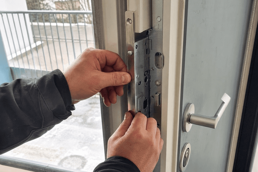 Alignement d'une serrure multipoints par main expérimentée
